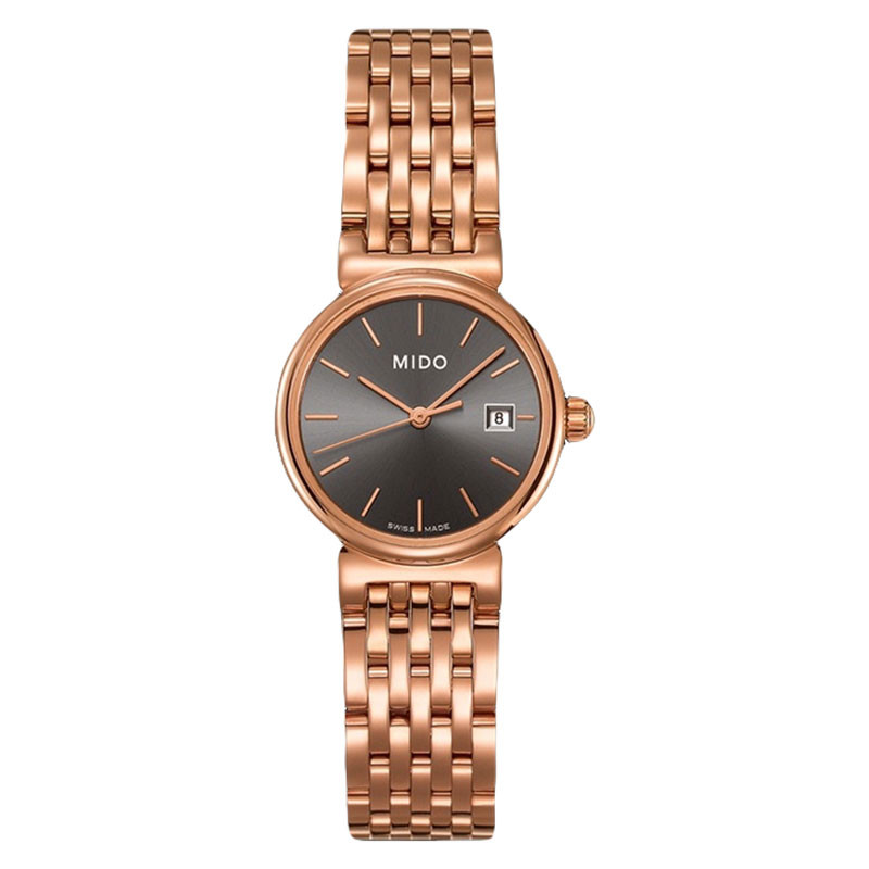 Jam Tangan Wanita MIDO Dorada M2130.3.13.1 Grey Dial Rose Gold Stainless Steel Strap