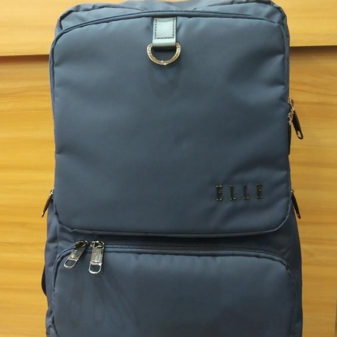 Tas Ransel Laptop Elle Original Authentic Navy Blue Ukuran Besar New Stok