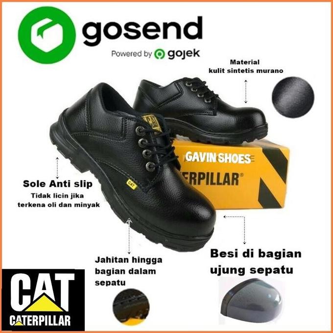 Sepatu Safety Caterpillar_Pria Dan Wanita Sol Di Jahit Sekeliling Awet Anti Slip / Sepatu Kerja Boot