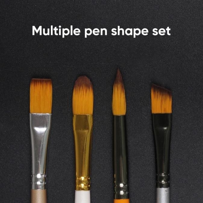

GIORGIONE 5Pcs Kuas Lukis Round/Flat/Shader/Angular Brush Set Painting Nylon (size 2,6,8,10,12)