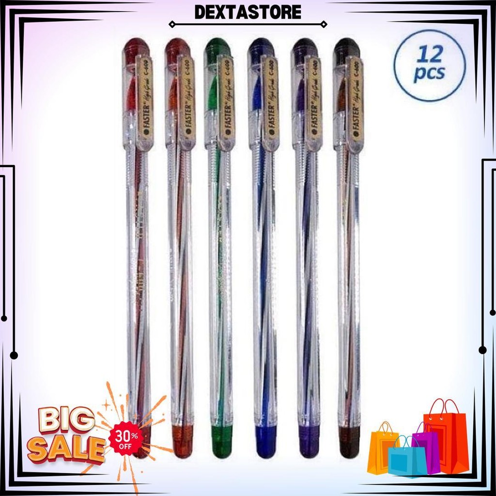 

(1Pack) Pulpen Murah Bulpen Faster C600 0.7Mm D Termurah