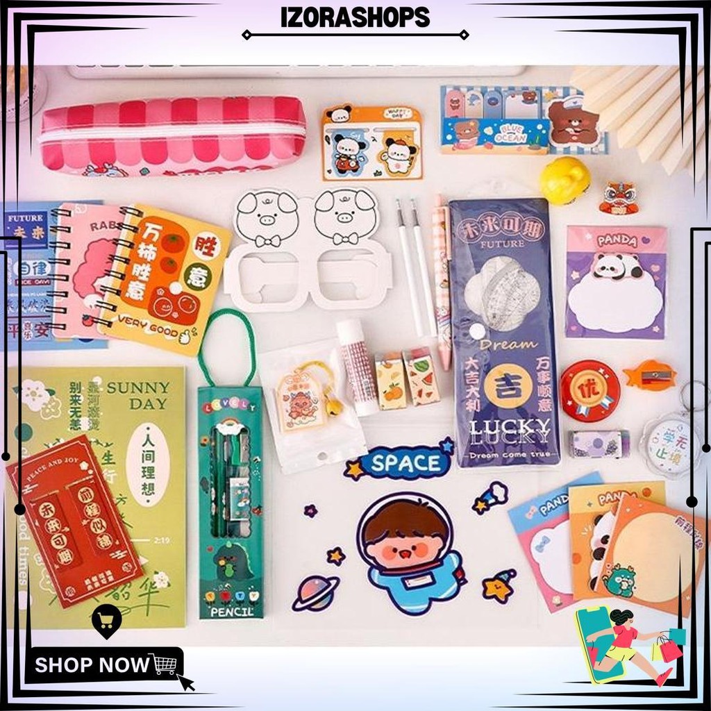 

Paket Alat Tulis Pulpen Stiker Memo Tempel Penghapus Pensil Buku Penggaris Rautan Stationery Set D Sale