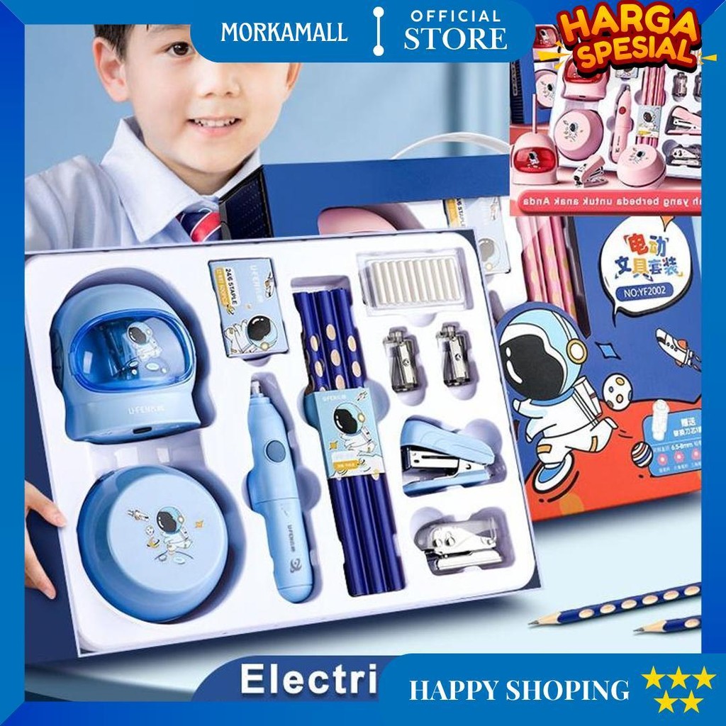 

Electric Stationery Set / Set Alat Tulis Elektrik Rautan Penghapus Vacuum Pensil 11 In 1/Set Alat Tulis Elektrik D Gratis Ongkir