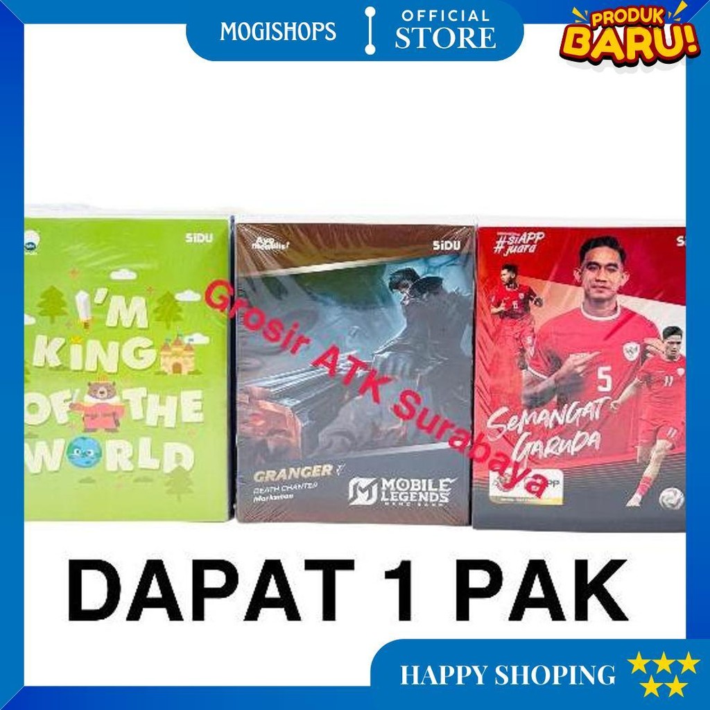 

( Grosir 10 Pcs Buku / 1 Pak / 1 Pack ) Buku Tulis Sinar Dunia Sidu Sd 38 Fancy Mobile Legend Mlbb Timnas Bola D Sale