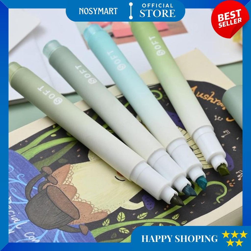 

1 Set Isi 4 Highlighter Graduasi Warna Soft Lembut Aesthetic Stabilo/ 1 Set Stabillo Sketch Marker Art Painting/ Spidol Pen Marker Warna Gradasi Painting Multifungsi D Gratis Ongkir