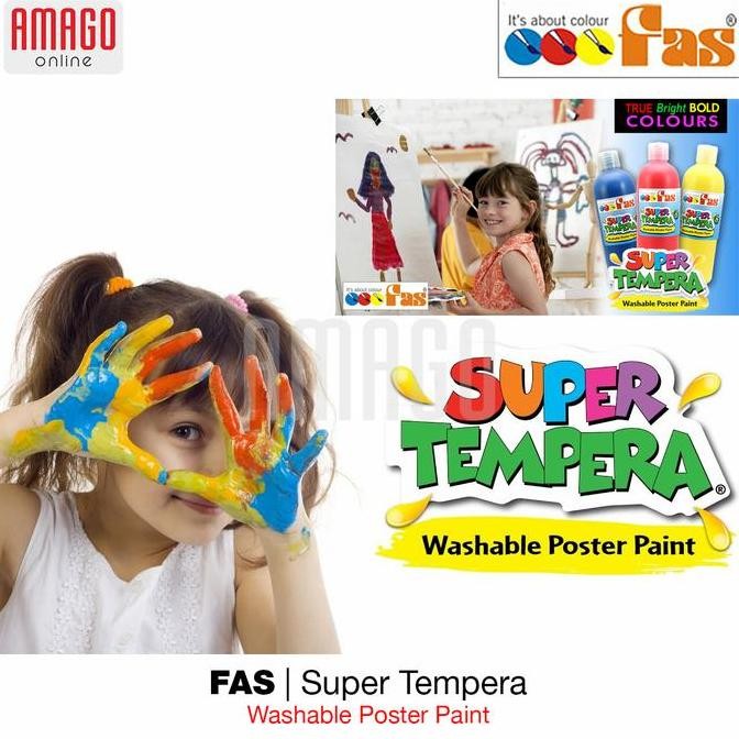 

Baru Cat Poster Lukis Sekolah Fas Super Tempera Washable Poster Paint 2 Liter - Pilih Warna Premium