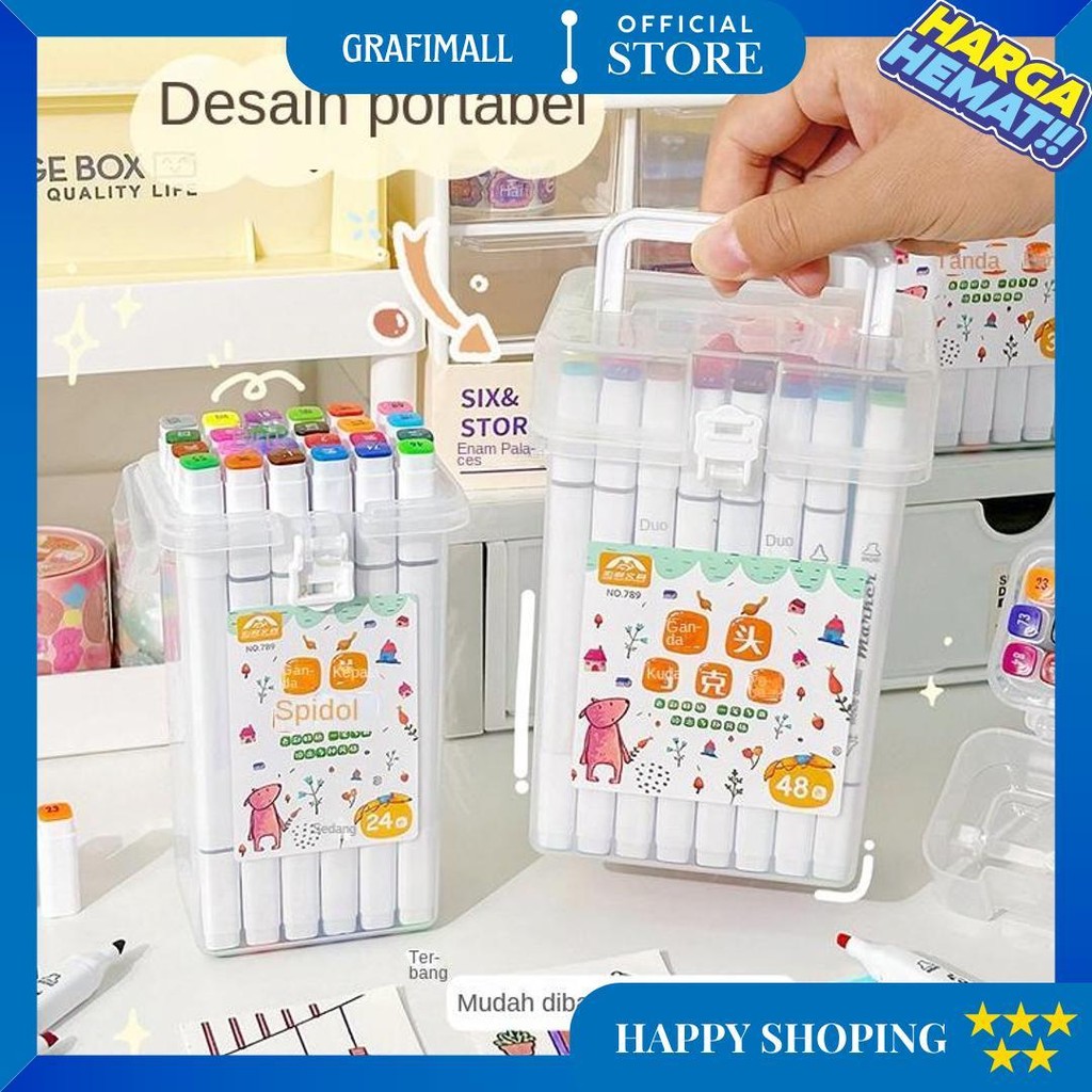 

Spidol Berbasis Minyak Ujung Ganda Set Lengkap Spidol Anak 12-48 Warna Pensil Cat Air Set Warna D Promo Puncak