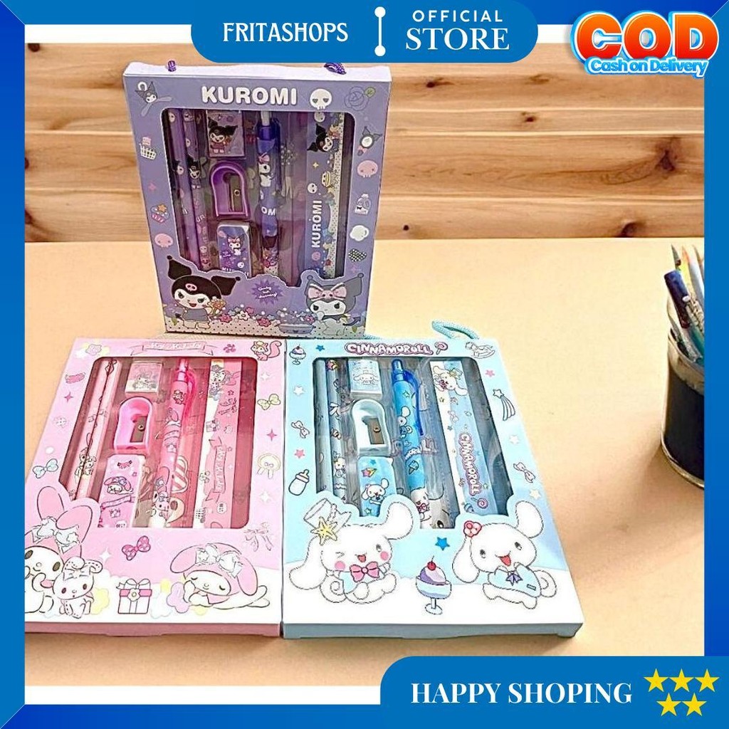 

Set Alat Tulis 6In1 Free Bag Alat Tulis Anak Sekolah Buku Pulpen Penghapus Pengaris D Termurah