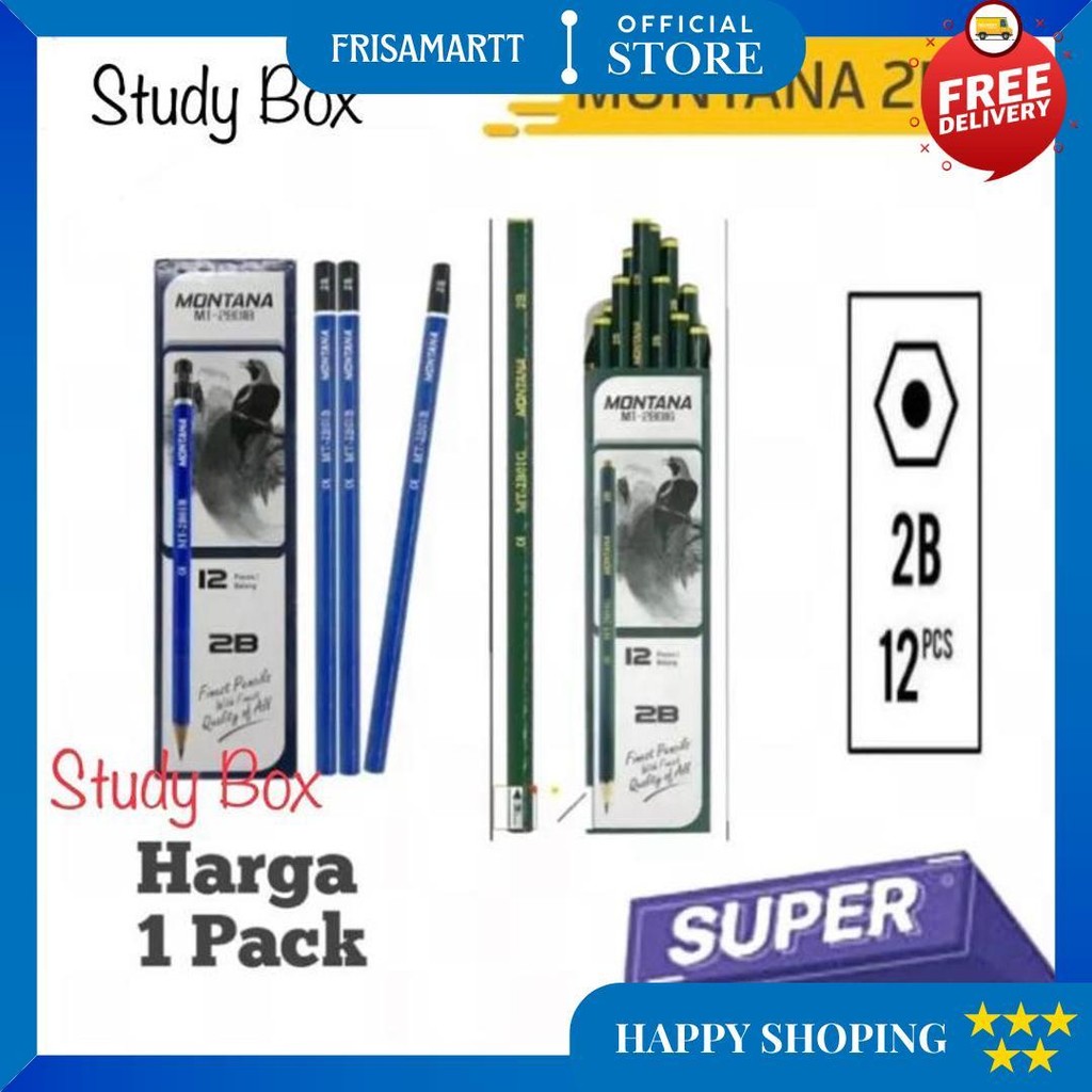 

12 Pcs / 1 Lusin Pensil Montana Pensil 2B Computer Pensil Ujian D Best Seller