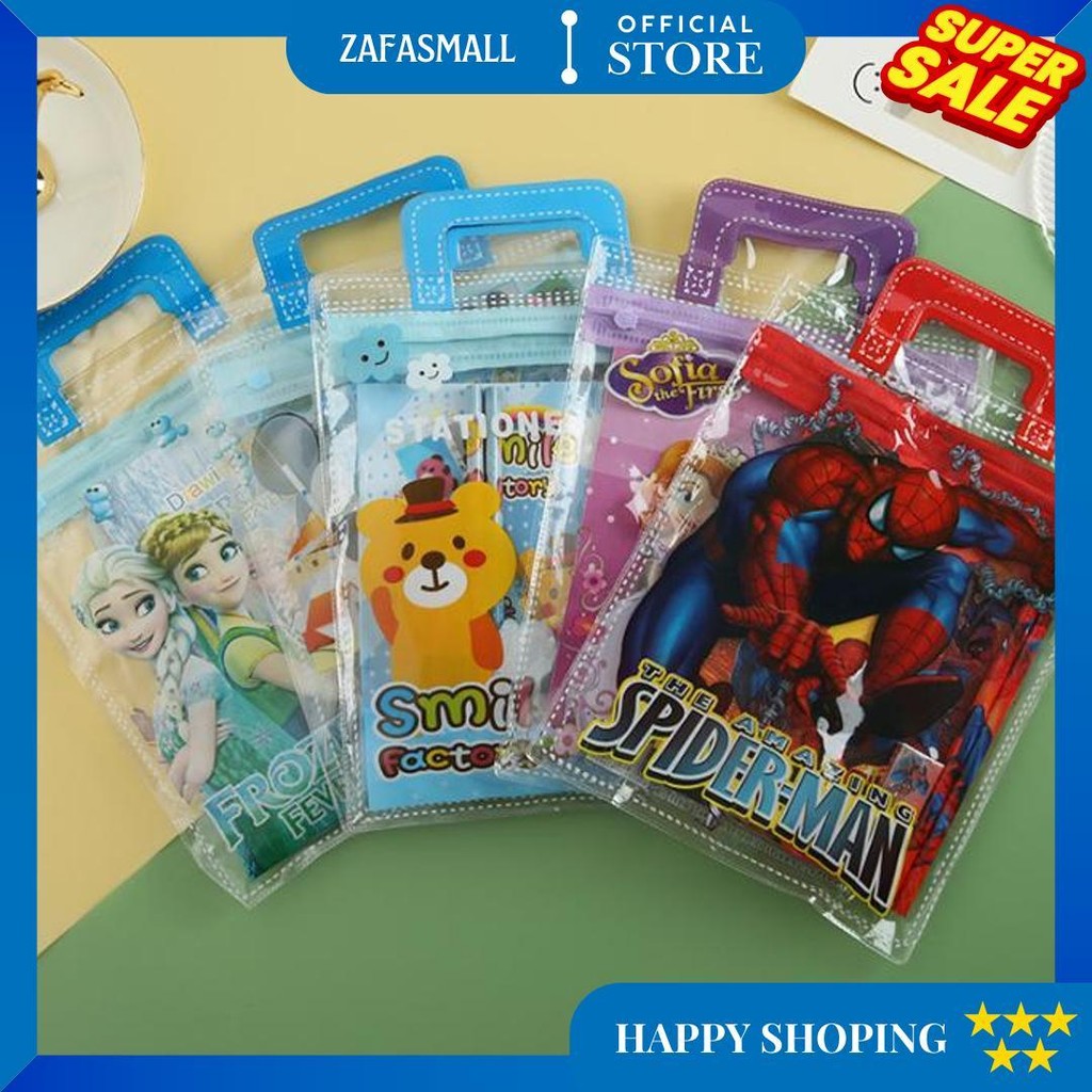 

Osm Jkt S6149 Set Alat Tulis 6 In 1 / Stationery Set Motif Karakter / Hampers Souvenir Birthday Anak / Set Mini Pouch Bag Karakter D Promo Puncak