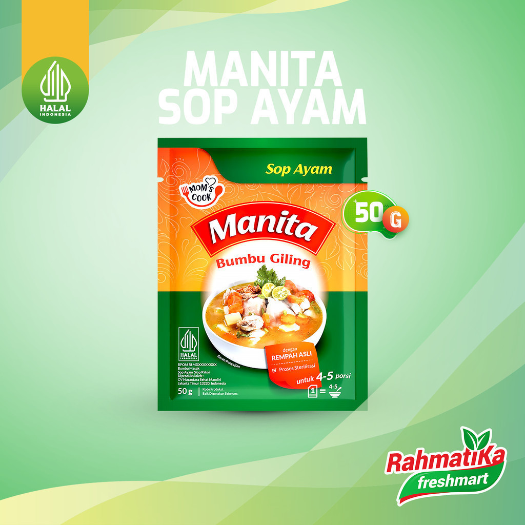 

Manita Sop Ayam / Bumbu Instan 50g