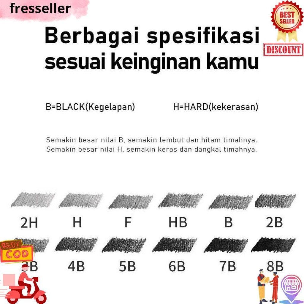 

12 Pcs Pensil Gambar Sketsa Set Lengkap 2H H F B Hb 2B 3B 4B 5B 6B 7B 8B Charcoal Pensil Set D Best Seller