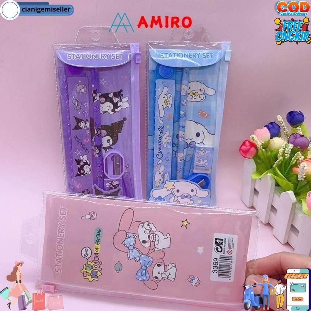 

5In1 Study Set Alat Tulis Anak Lucu / Pensil Set Penghapus Set Dompet Untuk Sekolah Hadiah Karakter Kuromi D Terlaris