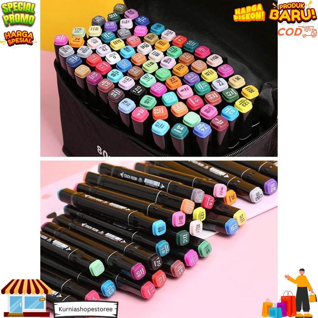 

Wd Touchfive 24/36/48/60/80 Warna Sketsa Spidol Umum General Marker Set Animation Markers / Twin Market Set Spidol D Promo Puncak