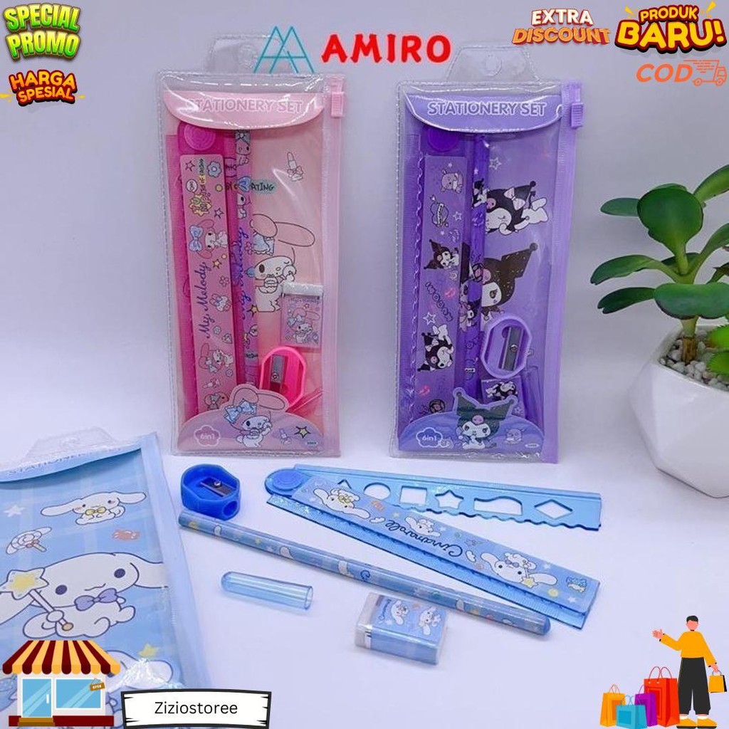 

5In1 Study Set Alat Tulis Anak Lucu / Pensil Set Penghapus Set Dompet Untuk Sekolah Hadiah Karakter Kuromi D Cod