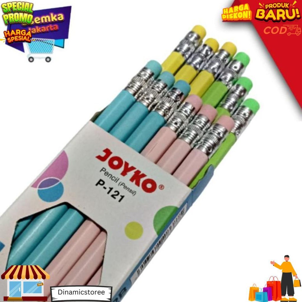 

Pensil 2B Joyko P-121 Clean Eraser Ada Penghapus 12Pcs D Termurah