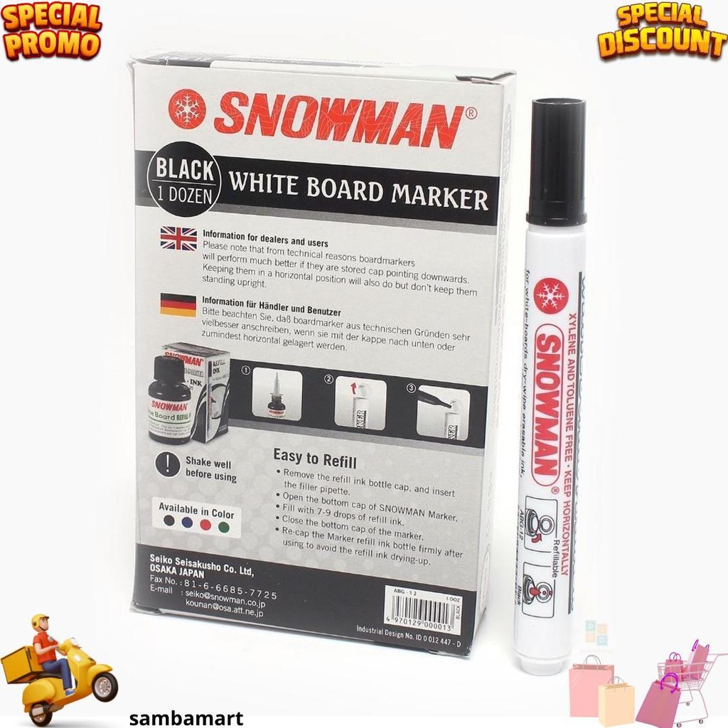 

Snowman - Spidol White Board Abg-12 Warna - Pcs D Best Seller