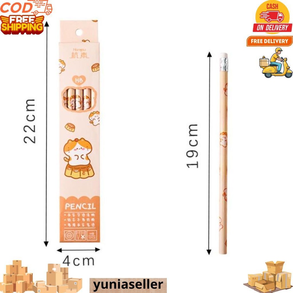 

New Pensil Tulis Hb 1 Set Isi 10 Pcs Pencil Cute D Termurah
