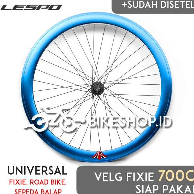 ready !!! Wheelset Velg Sepeda Uk 700c 5cm Alloy Depan / Belakang Rims Roda Siap Jadi Fixie Balap Ro