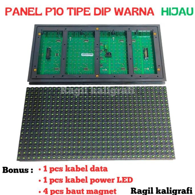 Grosir Panel Module Led P10 Running Text Dip Hijau Outdoor - Panel Led P10 Hijau Dip Outdoor