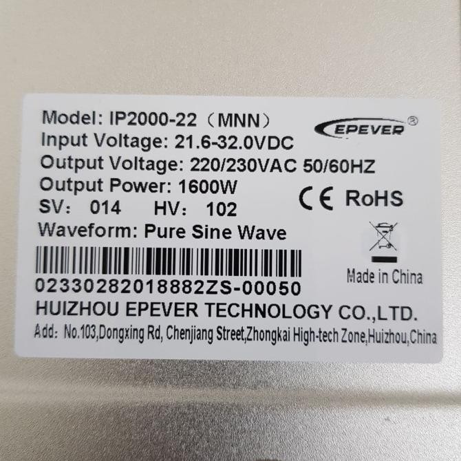 Murah Inverter Pure Sine Wave 2000W Epever Ip2000-22