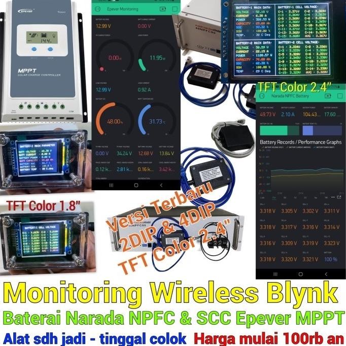Sale Alat Monitoring Wireless Via Blynk - Baterai Narada Npfc & Scc Epever