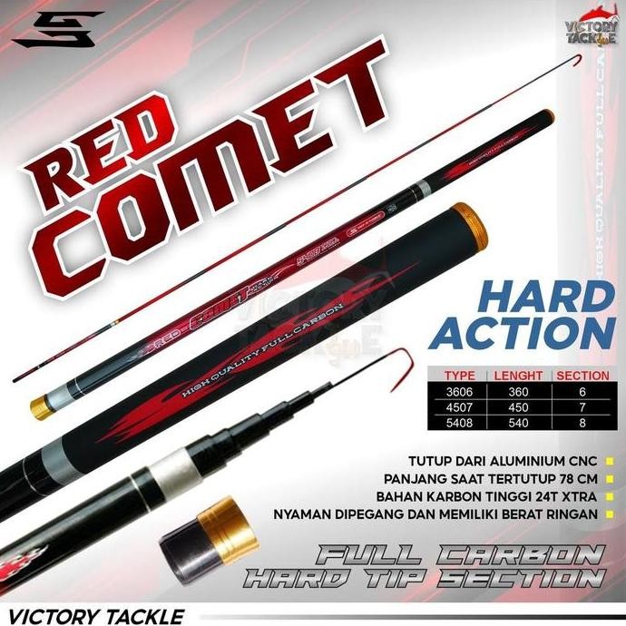 Versus Go-Strike Red Comet 360 | 450 | 540 Joran Pancing Tegek Joran Kolam Galatama Lele Ikan Jig Lu