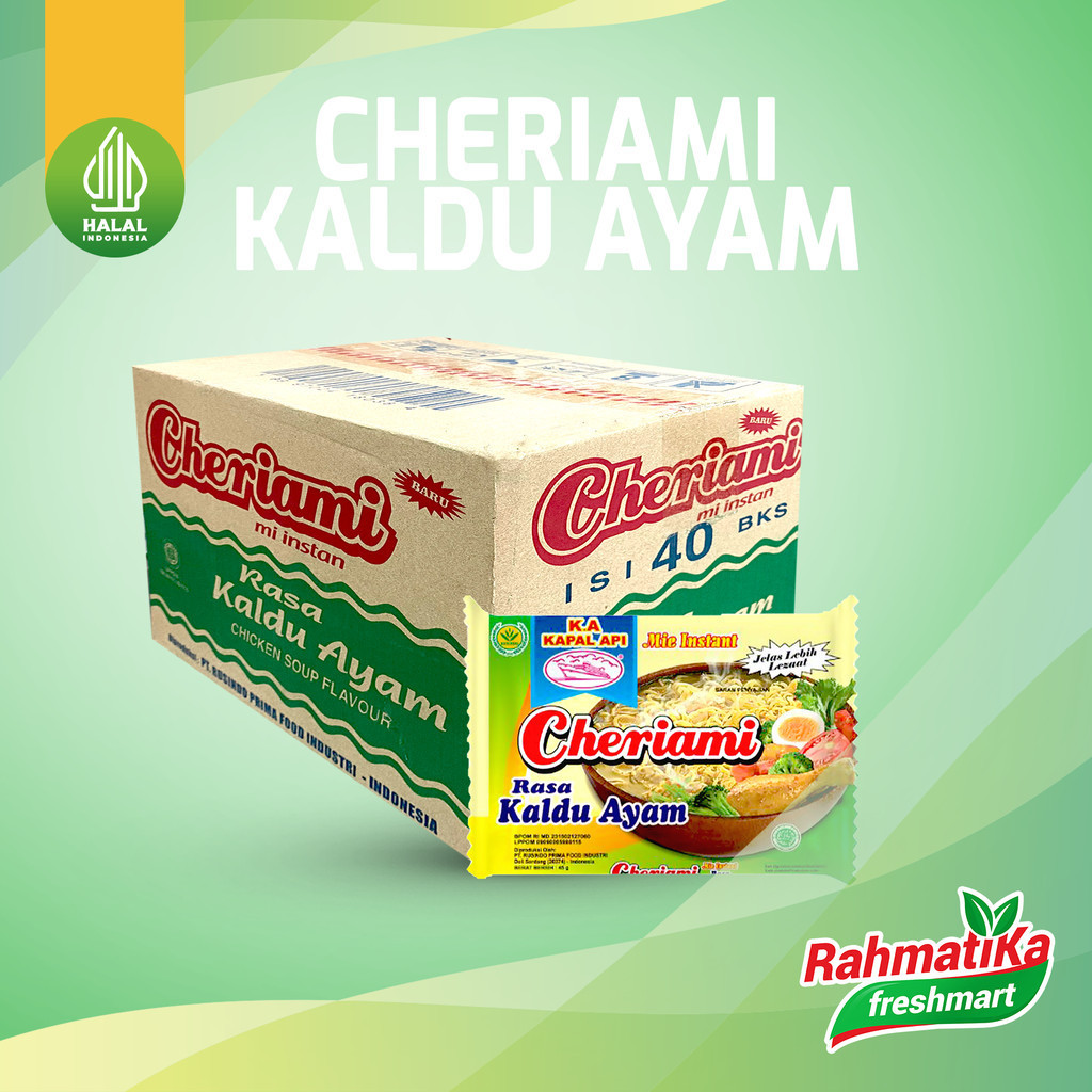 

Cheriami Mi Instan Rasa Kaldu Ayam 1 Dus/Karton (Isi 40 Pcs)