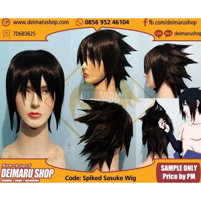 Promo Rambut Kostum Wig Uchiha Sasuke Spiked Anime Manga Naruto Shippuden
