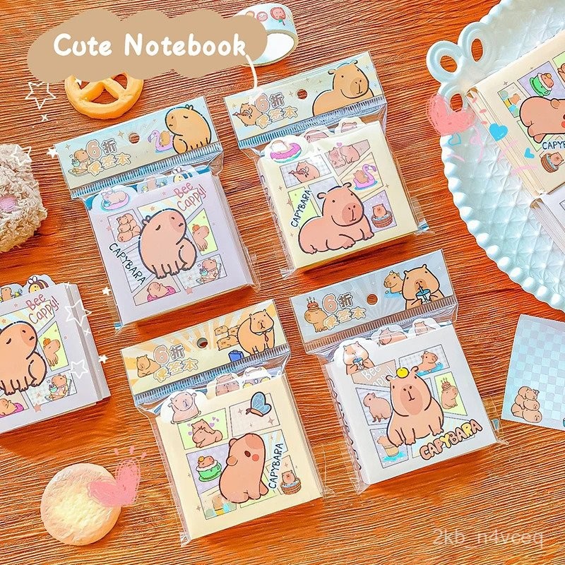 

Kawaii Stationery Office Accessories School Supplies Mini Portable Notebook Small Notepad For Daily Notes Capybara Memo Pads 6SZ7