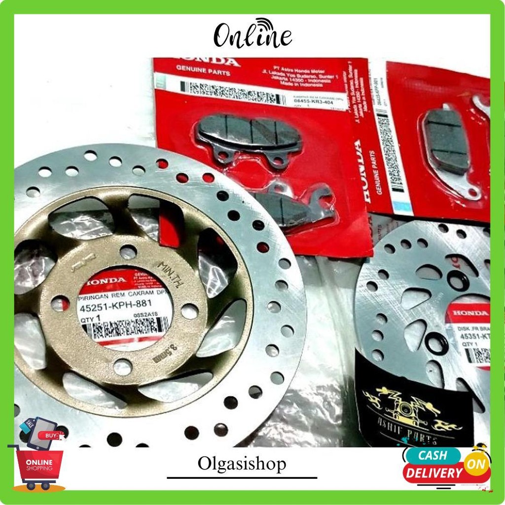 Piringan Cakram Depan Belakang Supra X 125  + Dispad Kampas Rem Kph Ktm Original Produk