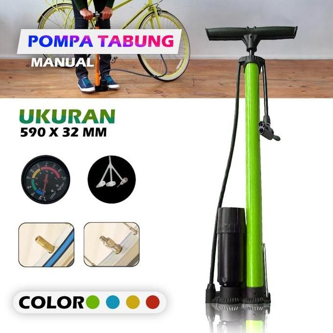 Pompa Tabung Manual - Pompa Angin Ban Sepeda Motor Bola Tabung Manual - Pompa Ban Sepeda Motor Co