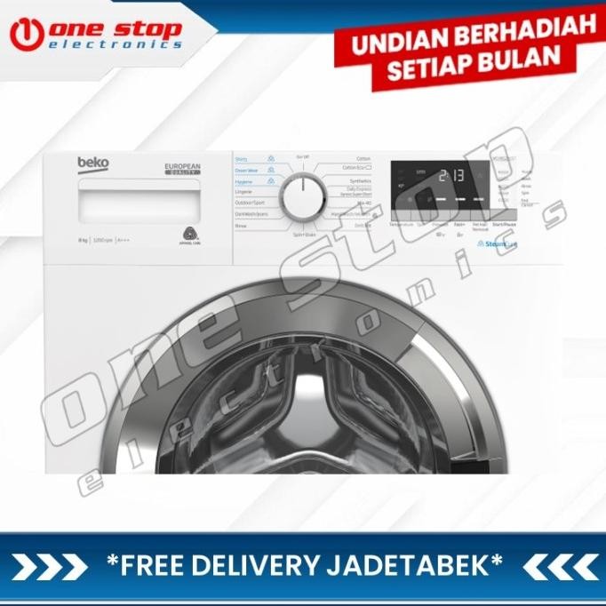 Murah BEKO WCV 8612 X0ST / WCV8612X0ST Mesin Cuci Front Loading w/ Steam 8Kg Non COD