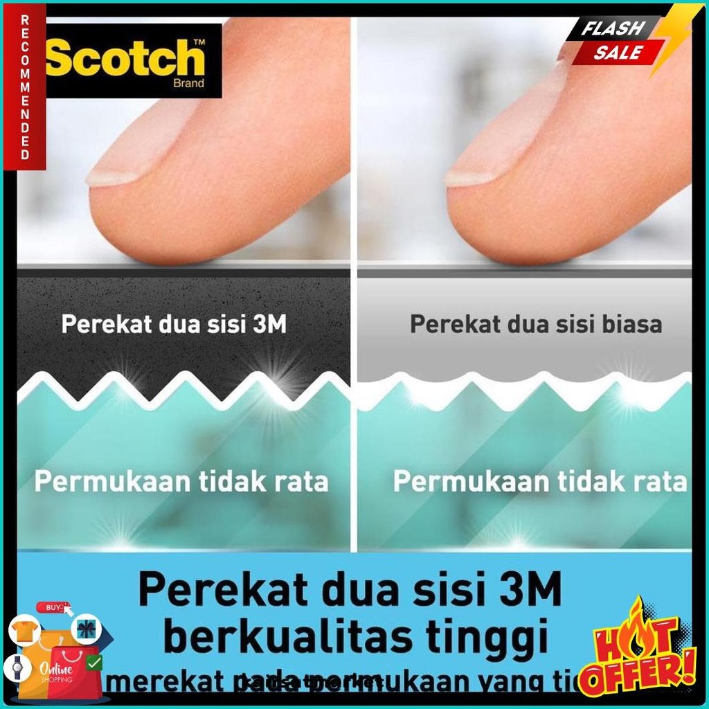 

3M Scotch Double Sided-Mounting Tape, Menahan Hingga 3.3Kg, 1 Pc, Transparan, Untuk Pengunaan Dalam Ruangan Terlaris! Produk Ini Banyak Dicari