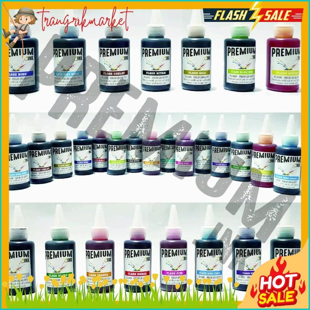 

Tinta Stempel Flash Otomatis 15 Varian Warna Kualitas Premium - Flash Ink Premium - Tinta Flash Refill Isi 100 Ml Terlengkap Dan Termurah