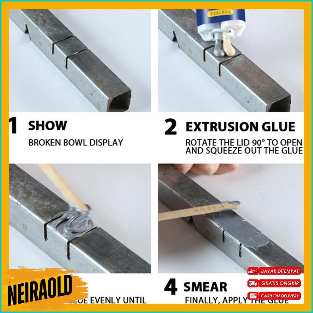 

100G Untuk Reparasi Mobil / Rumah (Lem Besi Kayu Kaca Plastik Karet Metal)Lem Perekat Super Pasta Perbaikan Metal Casting Glue Terlaris! Produk Ini Banyak Dicari