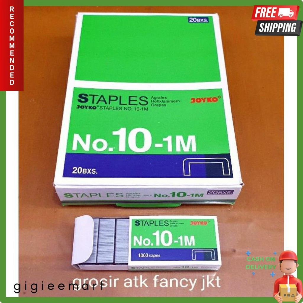 

( 1 Dus = 20 Pak Kecil ) 10-1M Staples Steples Isi Stapler Stepler Neces Joyko No. 10 - 1M Kecil Diskon Setengah Harga