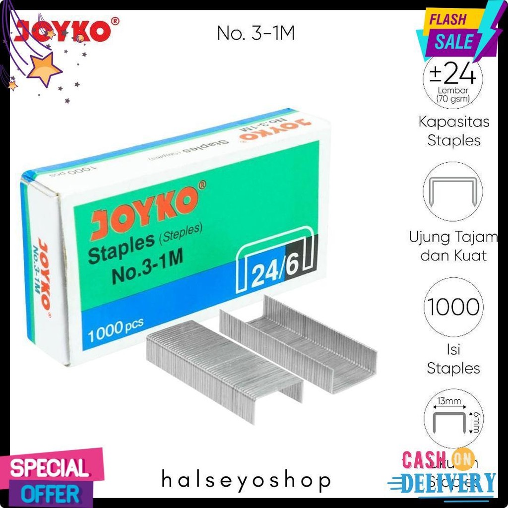 

Joyko Staples No.3 Isi Stepler Besar Hekter Joyko No.3-1M [20Pcs] Flash Sale! Diskon Hingga 70%