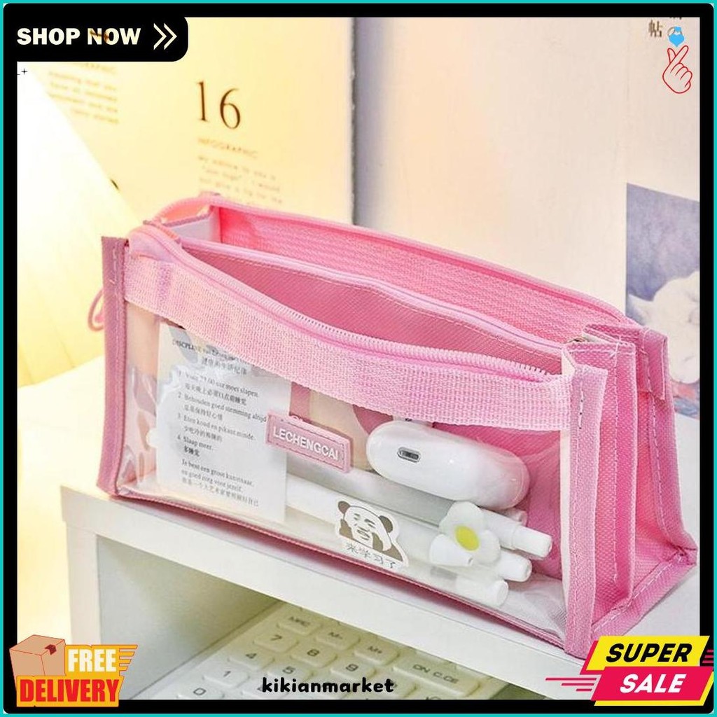 

[Miloli] Kotak Pensil Lechengcai Tempat Pena Kosmetik Kapasitas Besar Pvc Transparant Stationery - F0209 Diskon Setengah Harga