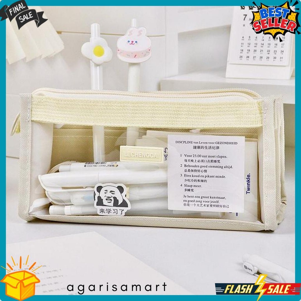 

[Miloli] Kotak Pensil Lechengcai Tempat Pena Kosmetik Kapasitas Besar Pvc Transparant Stationery - F0209 Diskon Setengah Harga