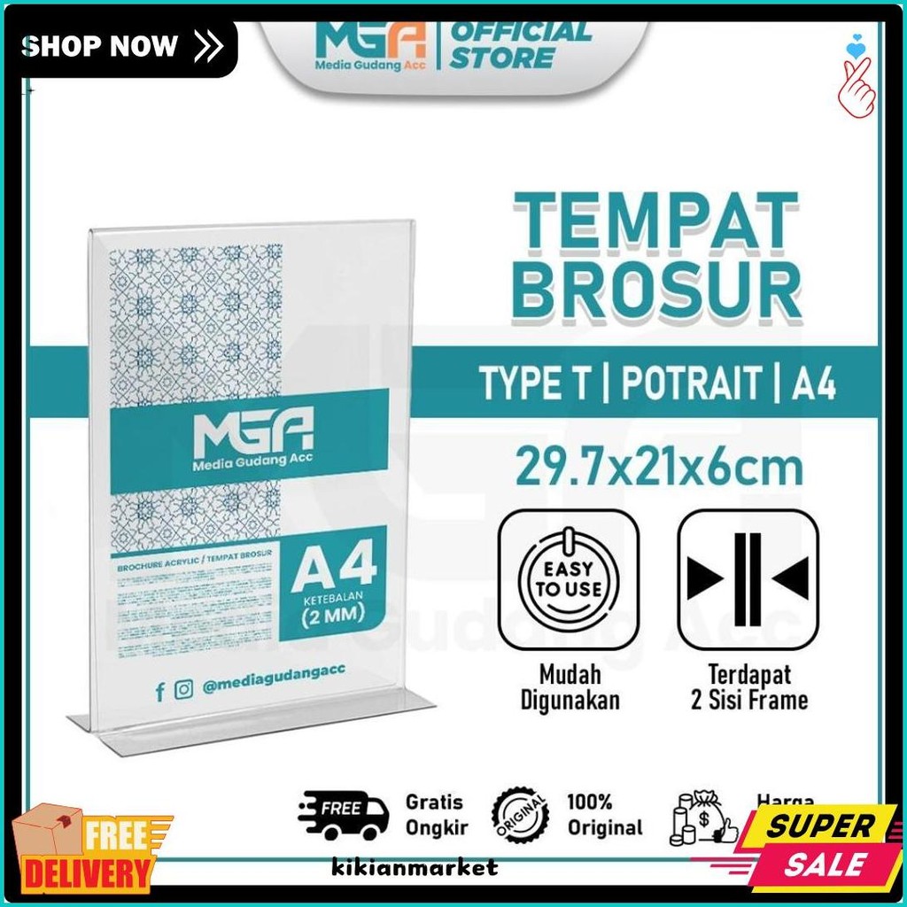 

Tempat Brosur A4 2Mm Portrait 2 Sisi / Tent Holder / Tent Card Stand Akrilik Diskon Setengah Harga
