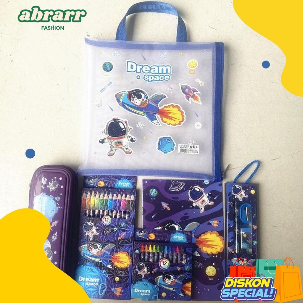 

[Serbalakuofficial](Ktps.11)Kotak Pensil Sett / Study Set Stationery Set Alat Tulis Sekolah Anak Set Atk Motif Diskon