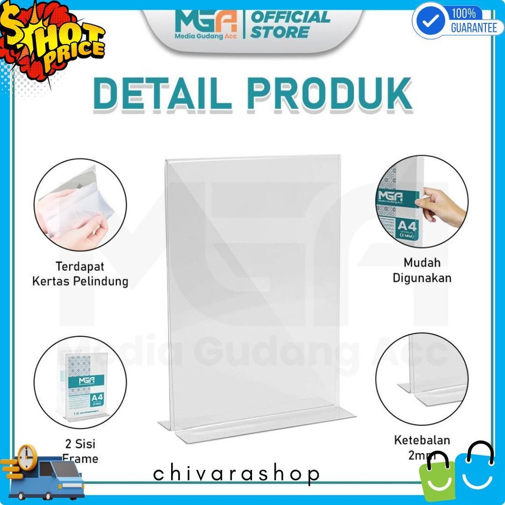 

Tempat Brosur A4 2Mm Portrait 2 Sisi / Tent Holder / Tent Card Stand Akrilik Terlaris! Produk Ini Banyak Dicari