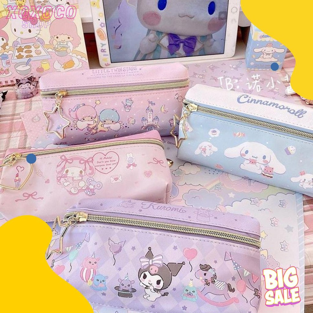 

Tempat Pensil Terbaru 2 Sisi / Kotak Pensil Sanrio Terbaru /Pencil Case Cinnamoroll Kueomi Melody 2 Sekat Diskon