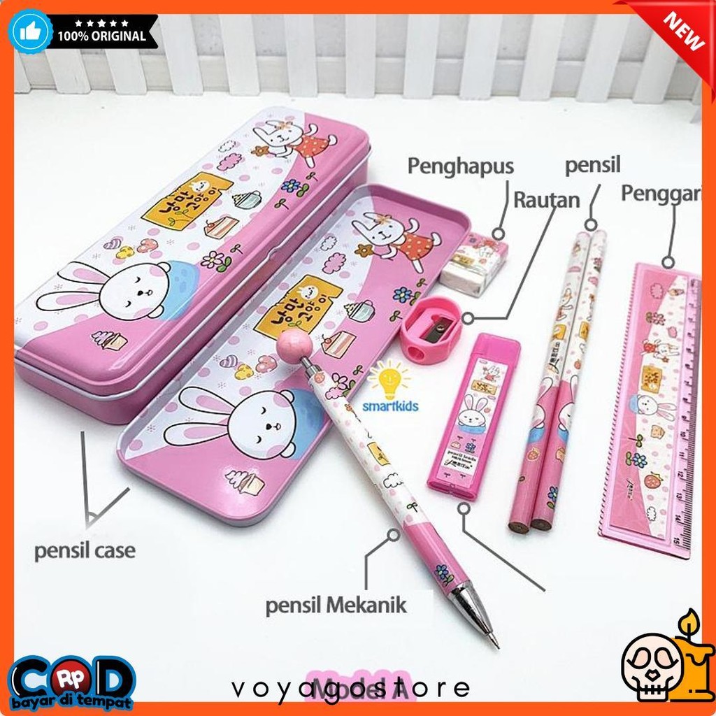 

Alat Tulis Set Paket Komplit 7 In 1 / Stationery Complete Lengkap / Kotak Pensil Anak / Souvenir Hadiah Kado / Sekolah Karakter Kartun Lucu Animal Hewan / Perlengkapan Tulis / Tempat Pensil Terlengkap Dan Termurah