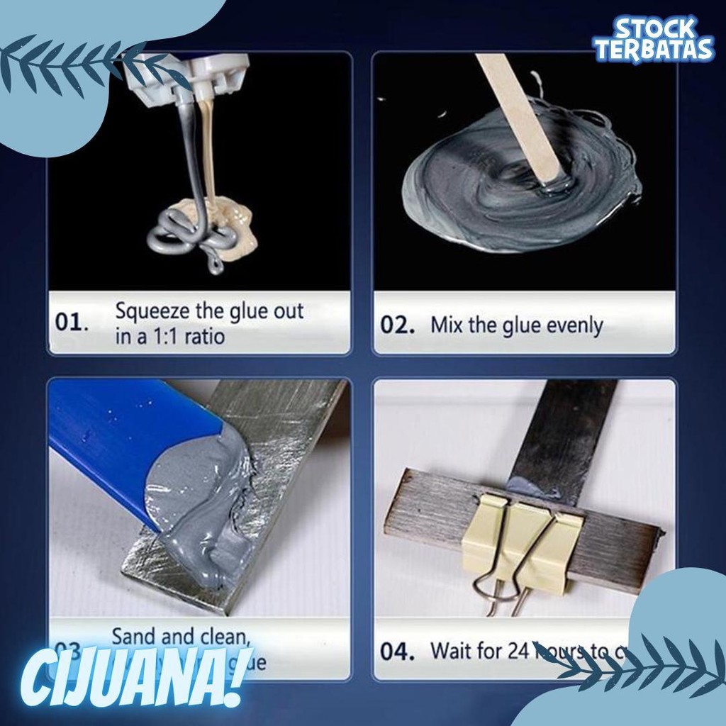

100G Untuk Reparasi Mobil / Rumah (Lem Besi Kayu Kaca Plastik Karet Metal)Lem Perekat Super Pasta Perbaikan Metal Casting Glue Terlengkap Dan Termurah