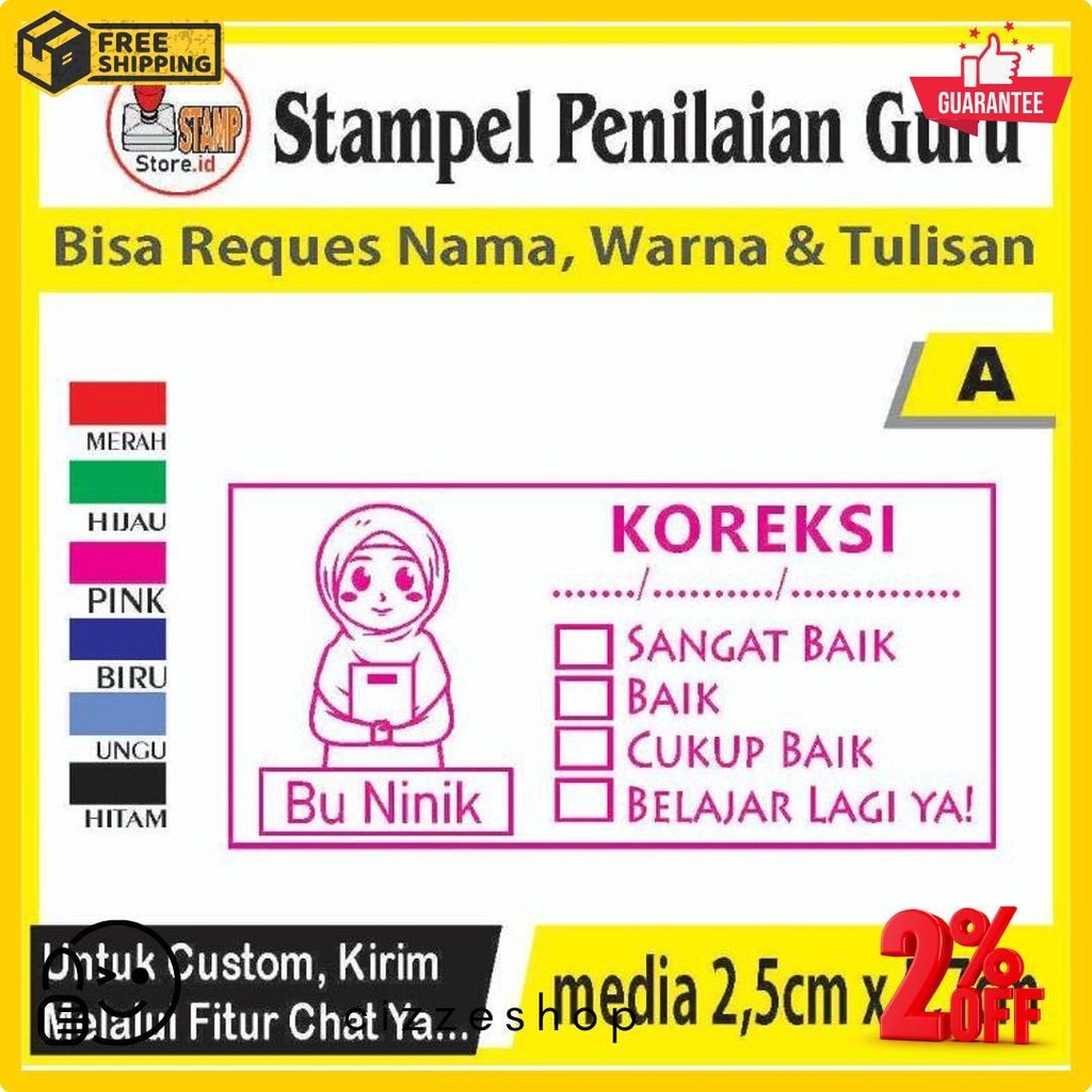 

Stempel Penilaian/Ganti Nama, Gambar Dan Warna/Cap Guru/Stampelbuguru Terlengkap Dan Termurah