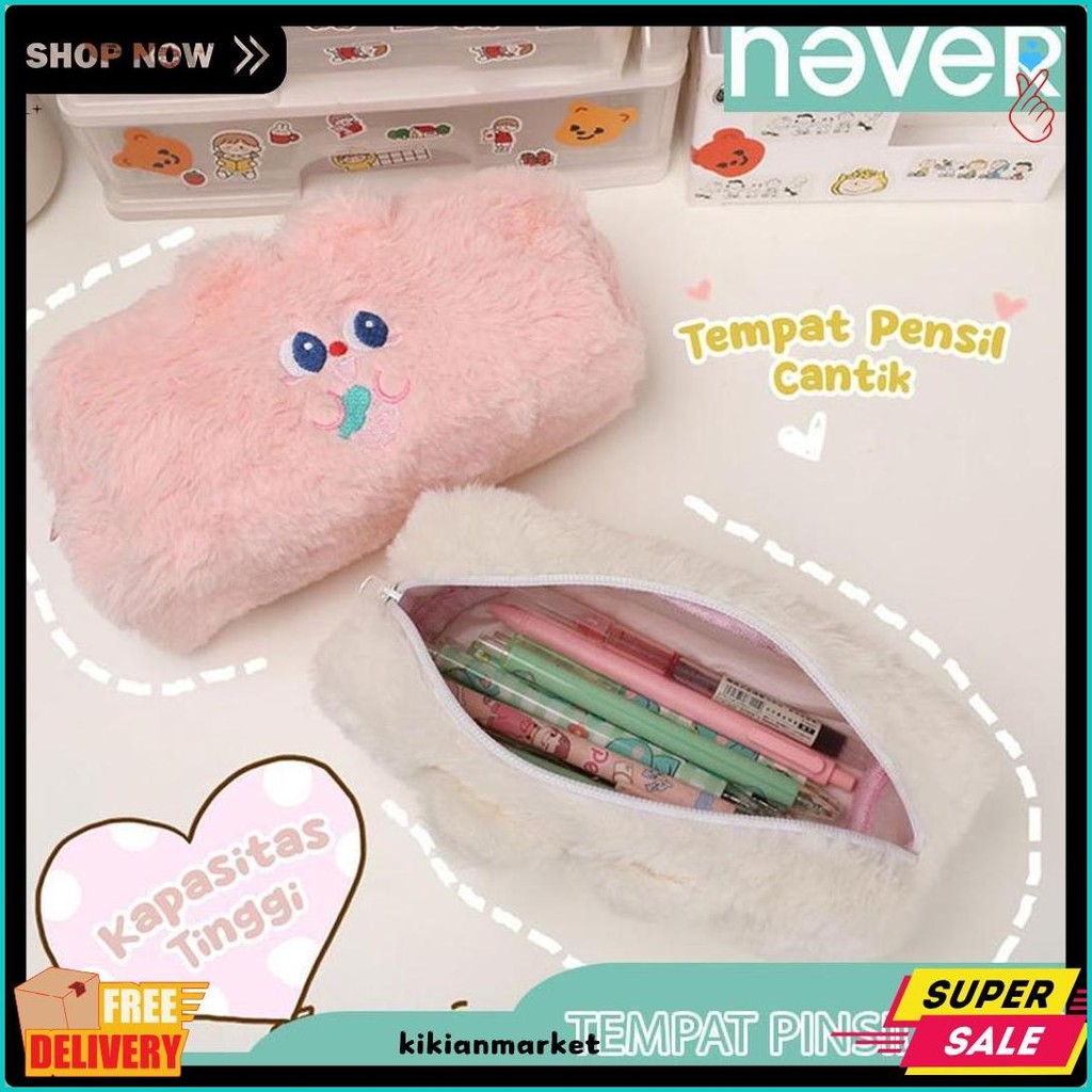 

Never Official- Tempat Pensil Bulu Soft Cute/ Tas Pensil Kosmetik/ Pouch Makeup Kecil Diskon