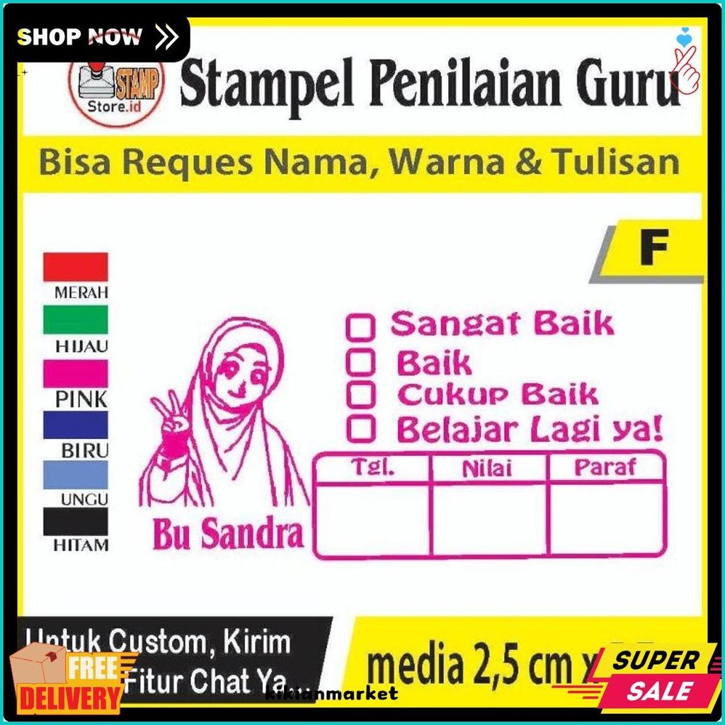 

Stempel Penilaian/Ganti Nama, Gambar Dan Warna/Cap Guru/Stampelbuguru Diskon