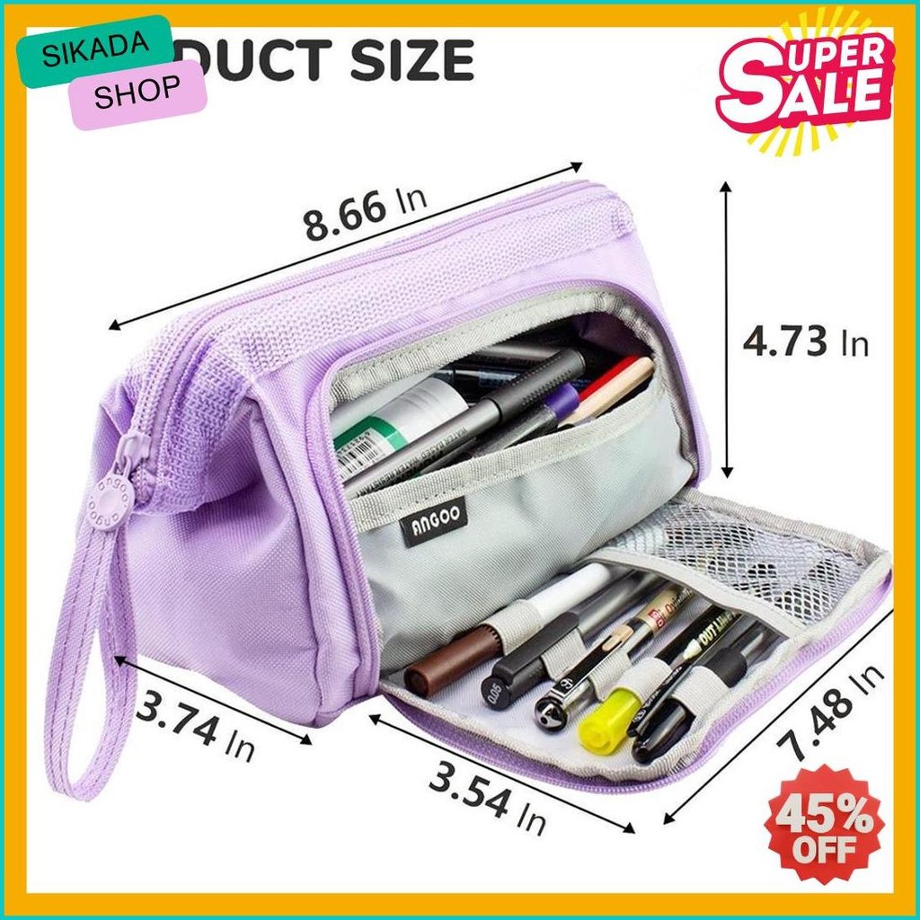 

[Cod] Angoo Super Large Capacity Pencil Case Kawaii Korean Pencil Cases Aesthetic Stationery Office Desk Storage Bag For Girls School Supplies Terlaris! Produk Ini Banyak Dicari